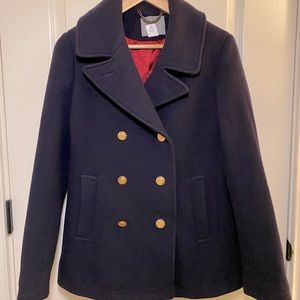 J Crew Navy Wool Peacoat.